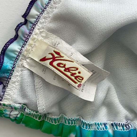 HOBIE Bikini Tie-Dye String Bikini Purple,Turquoise, Green, White Top-Only-Large - Picture 5 of 6